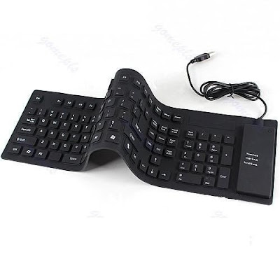 Outre Lightweight Ultra-Slim Portable Flexible Foldable Silent Silicon USB Keyboard