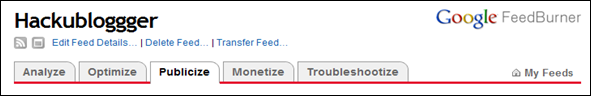 ขั้นตอนสมัคร feedburner
