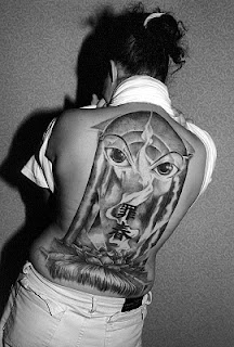 Tattooed Women - Large Back Piece Tattoo Design