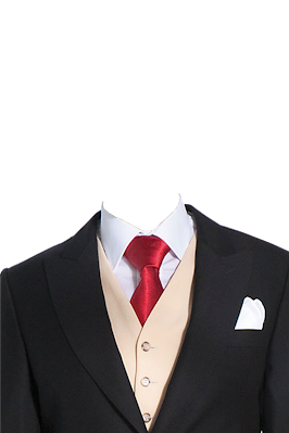 plantilla de traje de hombre color negro corbata roja