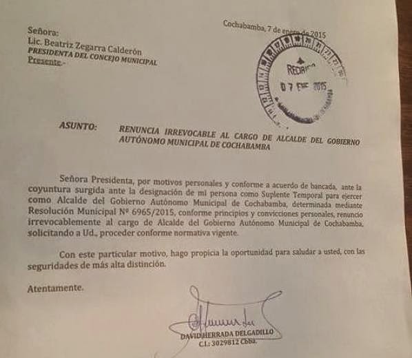 Carta De Renuncia En Bolivia - j Carta De
