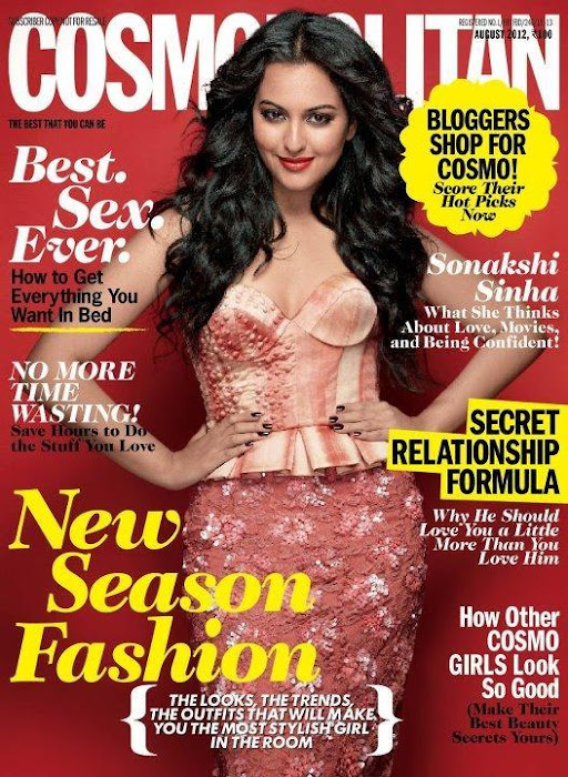 sonakshi sinha on the cover of cosmopolitan magazine - august 2012