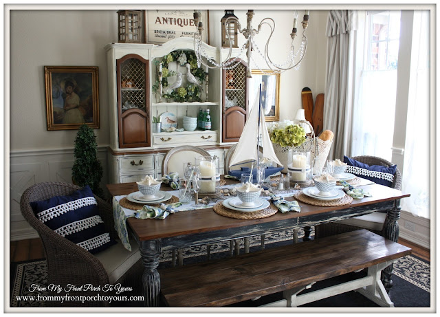 French Farmhouse-Nautical - Summer-Dining Room- From My Front Porch To Yours