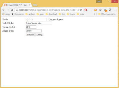Membuat Aplikasi Website CRUD Sederhana dengan PHP dan MySQL - update Membuat Aplikasi Website CRUD Sederhana dengan PHP dan MySQL - Bagian 3