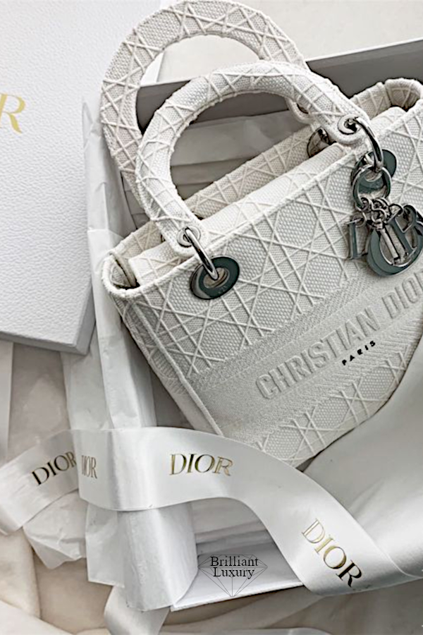 ♦Dior White Lady D-Lite cannage bag #dior #bags #brilliantluxury