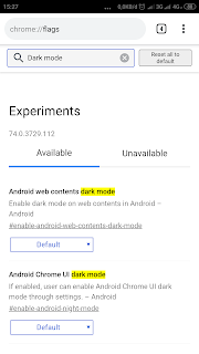 cara aktifkan fitur dark mode di chrome android