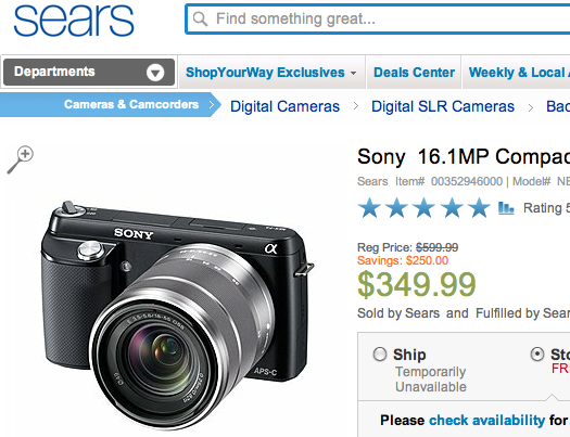 sony nex deal discount