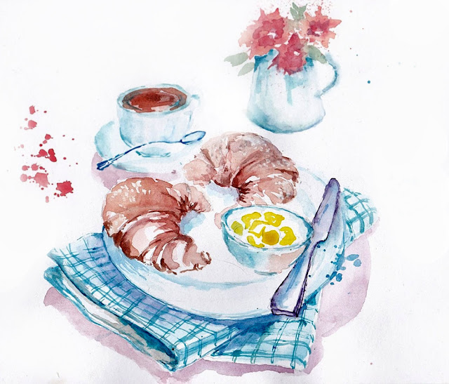 Breakfast Watercolor