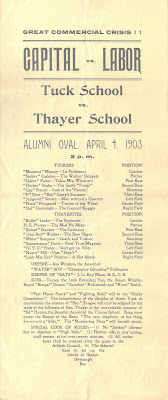 Broadside announcing the Tuck School - Thayer School baseball game scheduled for April 4 1903