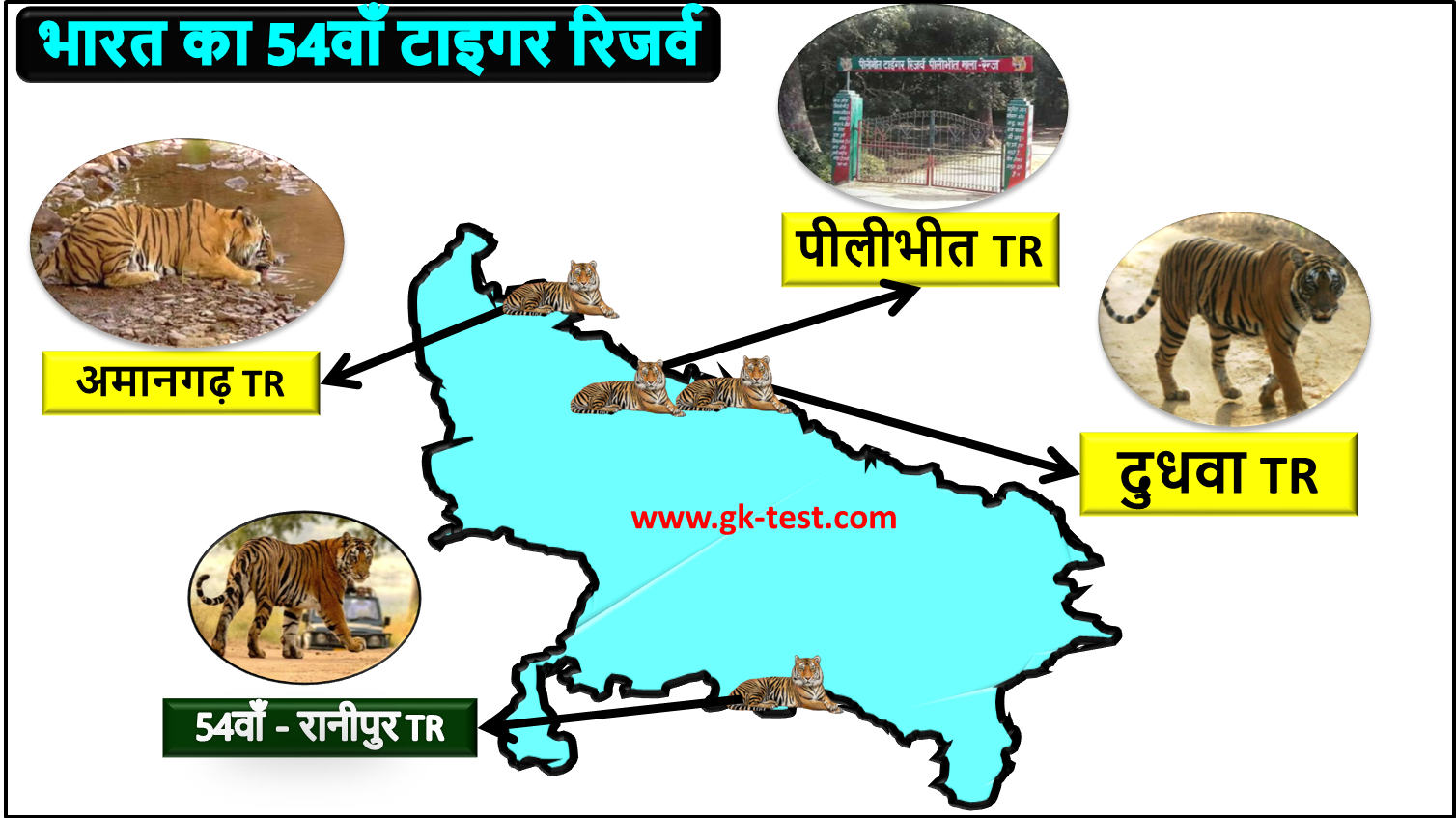 54th Tiger Reserves in India Map