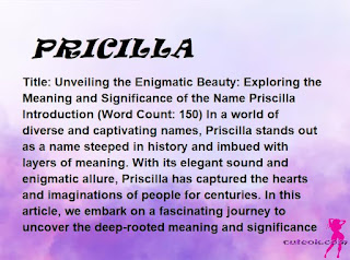 meaning of the name "PRICILLA"