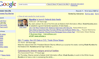 Image of Google news search for Vivek Kundra