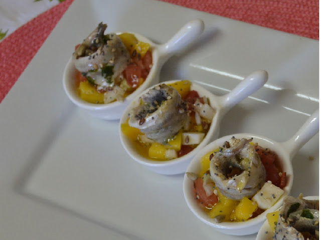 CEVICHE DE BOQUERONES Y MANGO.