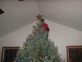 decorating a Christmas tree