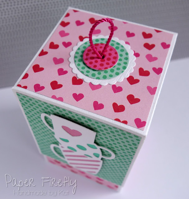 Pair of coffee themed gift boxes in bright colours