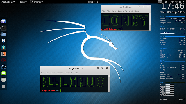 Kali Linux 2.0 install and config conky