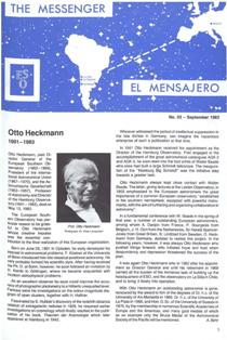 The Messenger 33 - September 1983 | ISSN 0722-6691 | TRUE PDF | Trimestrale | Fisica | Scienza | Astronomia
The Messenger is a quarterly journal presenting ESO's activities to the public.
