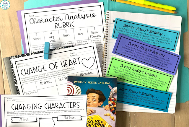 changing characters activities organizers 3rd 4th 5th grade