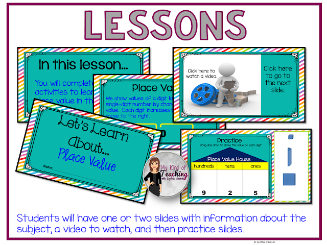 Lessons with information slides