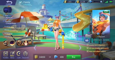 Skin Fanny Lifeguard Gratis | Skript Mobile Legends Patch Terbaru