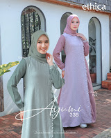 Koleksi Gamis Ethica Ayumi 338 Baju Muslimah lengan Panjang Model Terbaru Best Seller Anggun Elegan Busui Wudhu Friendly