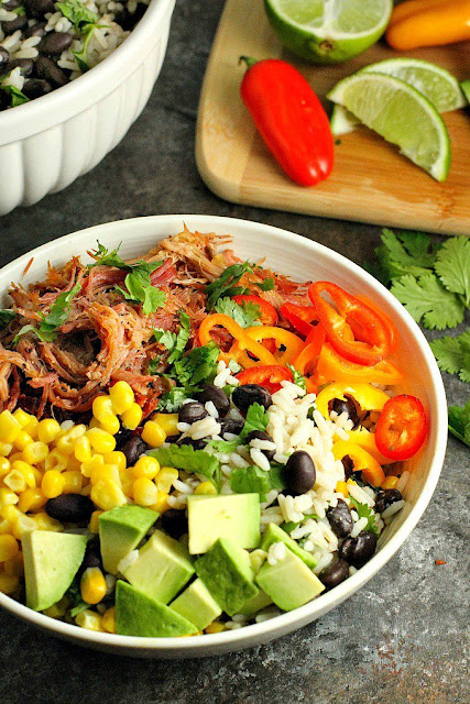 pork carnitas burrito bowl slow cooker recipe