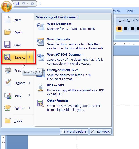 how to convert word to pdf