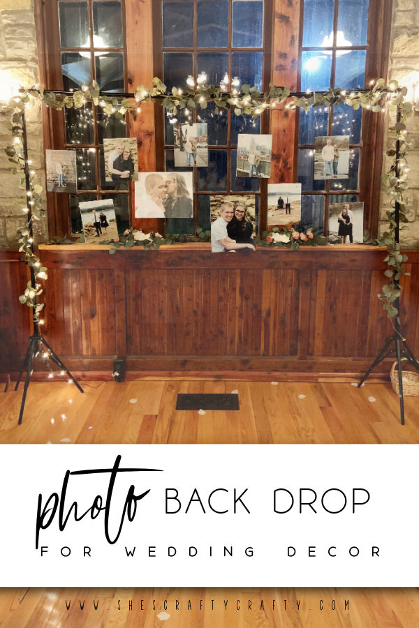 Photo Back drop wedding Decor pinterest pin.