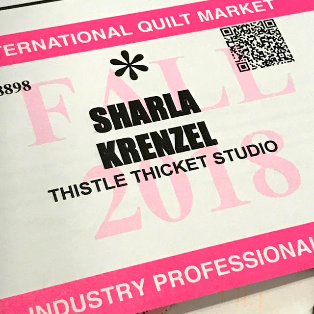 Industry Professional Fall Quilt Market Badge For Thistle Thicket Studio. www.thistlethicketstudio.com