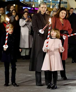 Prince Jacques and Princess Gabriella of Monaco attends Saint Devote