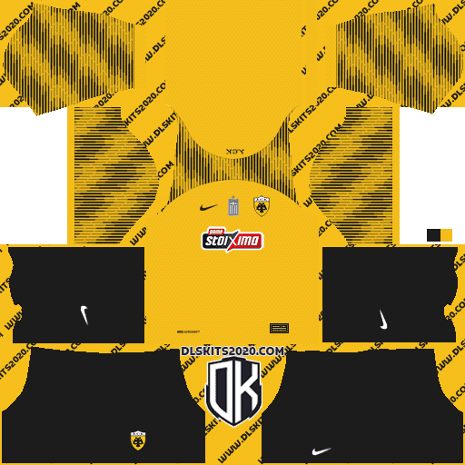 AEK Athens F.C. 2022-2023 Kit Released By Nike For Dream League Soccer 2019 (Away)