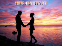valentines day wallpaper, romantic couple making her first valentine day near the sea shore