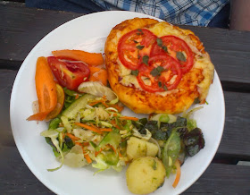 The Lost Gardens of Heligan, Cornwall - cheese and tomato pizza/quiche