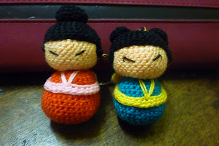 Kokeshi Cute Doll Crochet Keychain