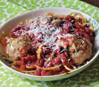 spaghetti and herbed turkey meatballs recipe