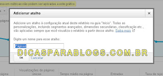 Configurar menu de atalhos no Analytics