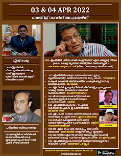 Daily Malayalam Current Affairs 03-04 Apr 2022