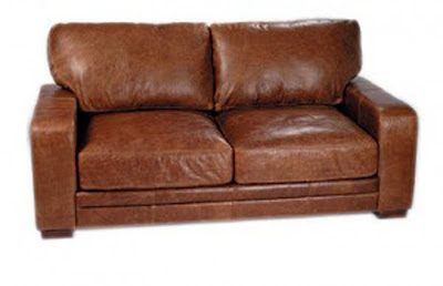 brown leather sofa