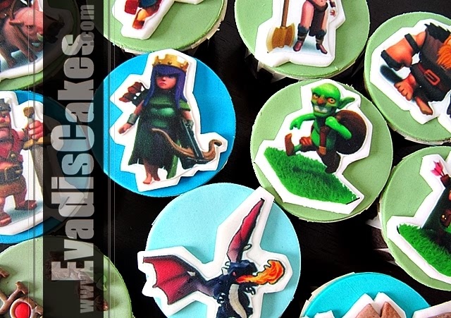 Hero characters picture of Clash Of Clan cupcakes