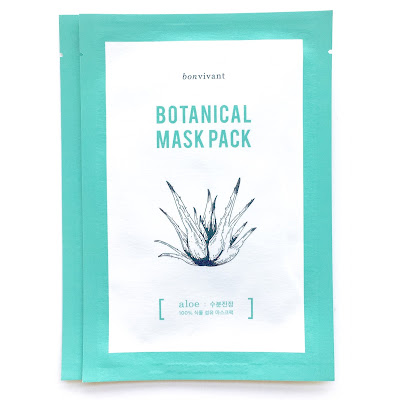 bonvivant botanical mask pack aloe from memebox that is made with aloe fibre. It's 100% natural fibre sheet mask.