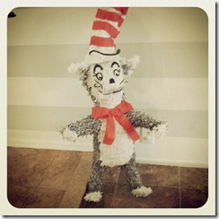 Cat in the Hat pinata made by her grandma