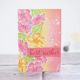 Sunny Studio Stamps: Hawaiian Hibiscus Everyday Greetings Floral Best Wishes Card by Lexa Levana