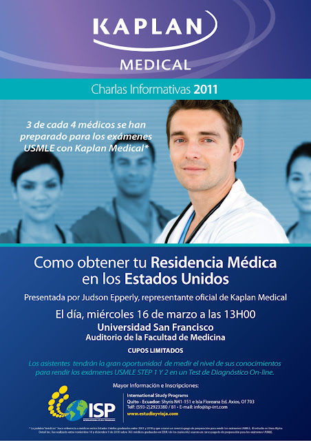 Charla "Cómo obtener tu Residencia Médica en los Estados Unidos" - 16 Marzo 13h00