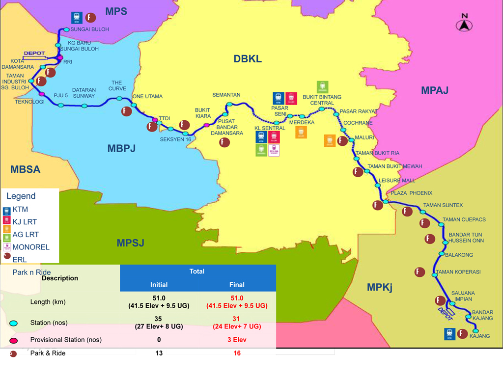 Laluan MRT Sungai Buloh-Kajang Dijangka Siap Julai 2017