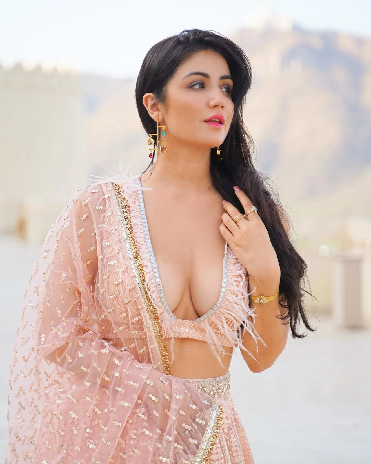 Amy Aela cleavage blouse hot actress dancer