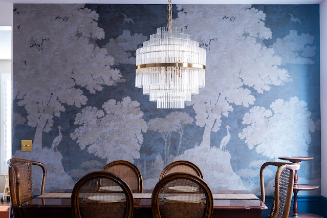 Week 10 One Room Challenge: The dining room wallpaper reveal! + new chandelier!