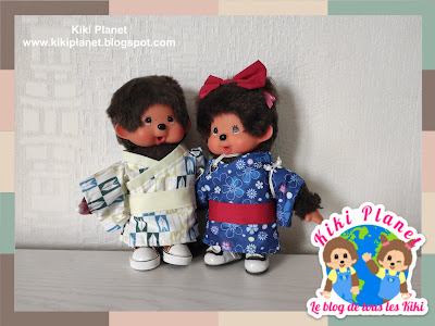 kiki Monchhichi bear wear kimono yukata clothes plush chemise Hawaii shirt