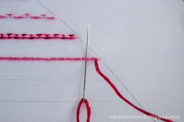 creating a laced backstitch