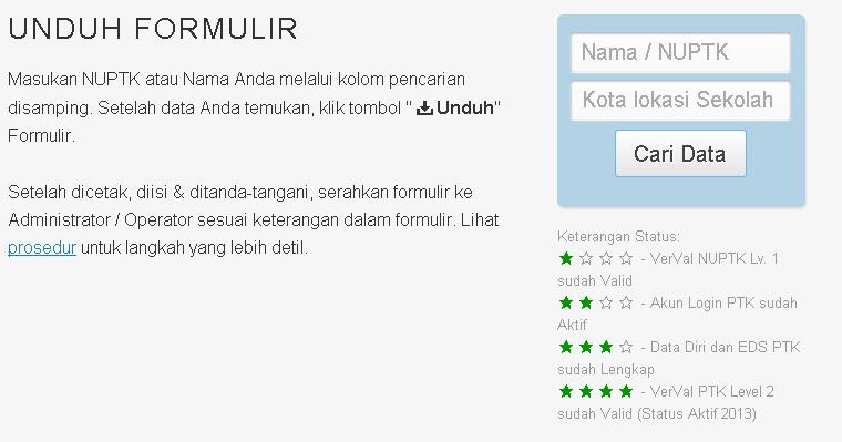 Cara pengajuan NUPTK Secara Online 2013