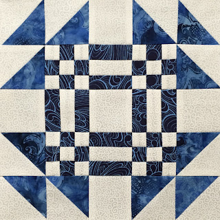 Goose in the Pond Block - Blue & White Sampler